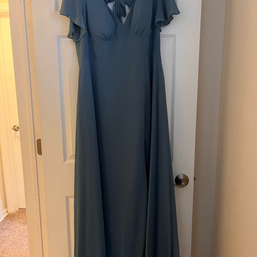 NEW AZAZIE A14 KIMBER DRESS Elegant Blue Evening Gown